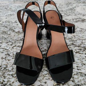 H&M Black Block Heel Sandals. Size 8.5.